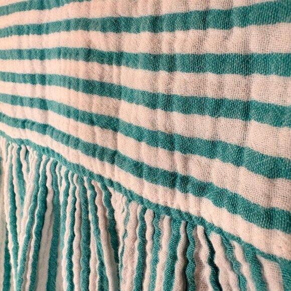 Universal Thread Green White Striped Seersucker Shirt Dress Button Front Size M - Picture 3 of 9